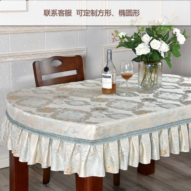 桌布欧式高级感餐桌布长方形家用茶几桌套罩布艺客厅台布全包定制