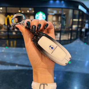 腾势d9 汽车用品钥匙壳包保护扣dmi金属男女 N7N8钥匙套专用改装