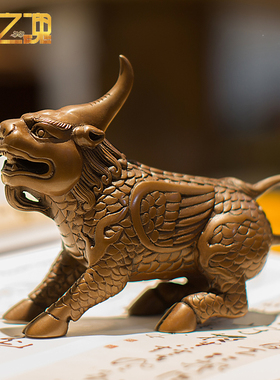 神兽獬豸摆件正义法律图腾麒麟貔貅铜工艺品法务办公室桌面装饰物