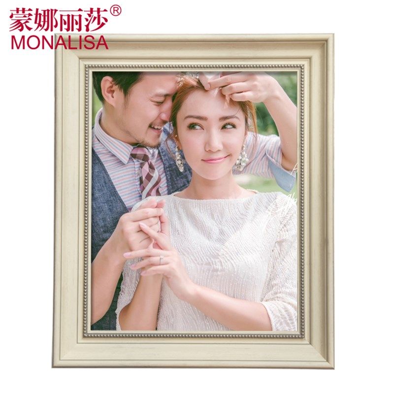 欧式婚纱照大相框挂墙结婚照主婚照床头 冲印洗照片加相框带定做