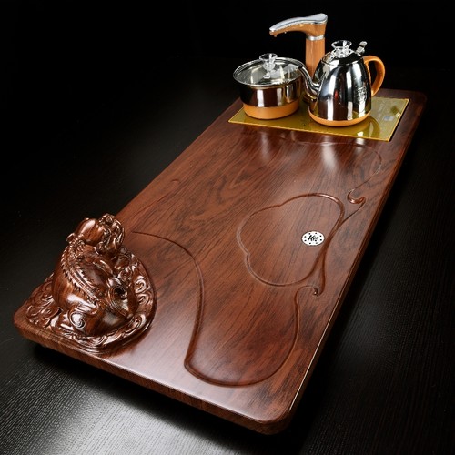 茶盘全自动家用简约中式实木茶台托盘茶海茶具电磁炉四合一体