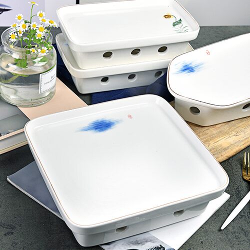 印象品瓷 陶瓷加热盘蜡烛保温菜盘子北京烤鸭加热餐具家用干锅盘