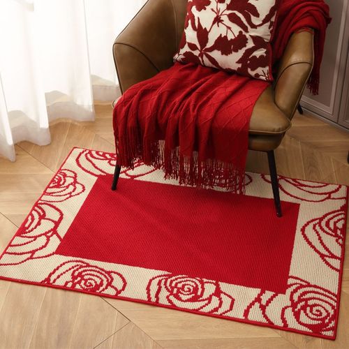 红色新年喜庆入户地垫乔迁新居进入门口玄关地毯卧室客厅耐脏地垫