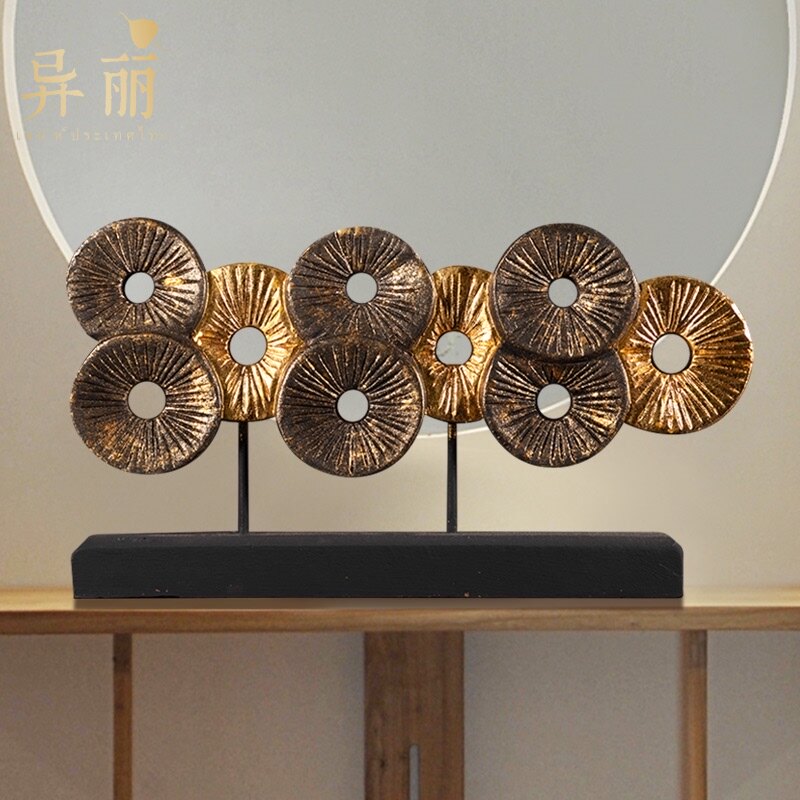 异丽泰国工艺品东南亚风格餐厅桌面装饰泰式风情客厅实木木雕摆件