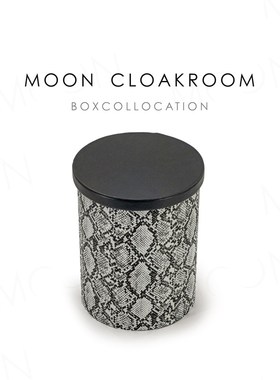MOON慕空间样板房蛇皮圆桶收纳盒衣帽间衣柜收纳箱软装摆件装饰品