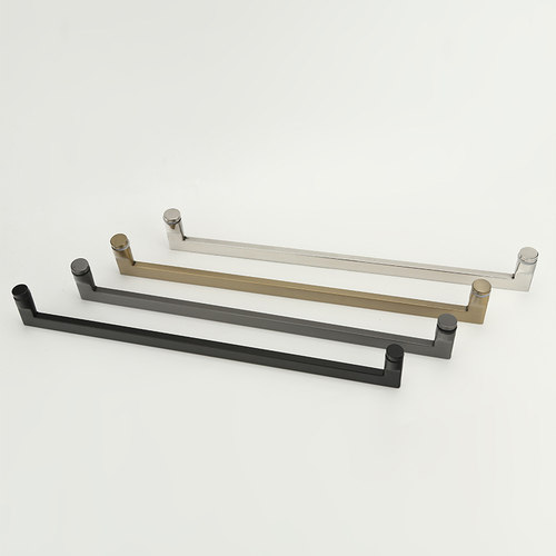 极窄极简极细卫生间隔断浴室淋浴房移门玻璃门拉手不锈钢L形