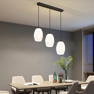 餐厅灯吊灯三头北欧简约风格 创意玻璃楼梯间吧台餐桌饭厅吊灯