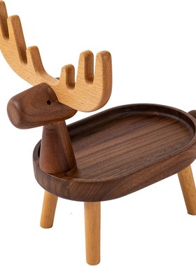 玄关摆件置物架钥匙收纳入户玄关摆件实木搬家礼物家居饰品收纳架