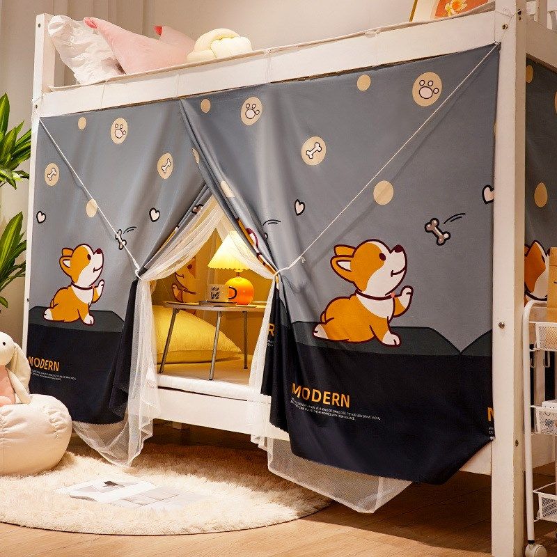 学生宿舍上铺下铺蚊帐式床帘寝室0.9m床两用一体防蚊防尘遮光布帘