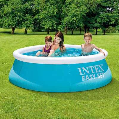 INTEX28101 6尺碟形水池 简易水池 儿童成人加厚充气家庭充气水池