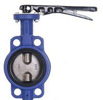 D71X J-16手动铸铁手柄对夹式衬胶软密封蝶阀 大方体衬胶手柄蝶阀