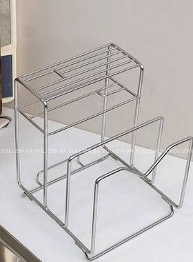 【厚皮橙】304刀架菜板架切菜板收纳架带接水盘置物架沥水架