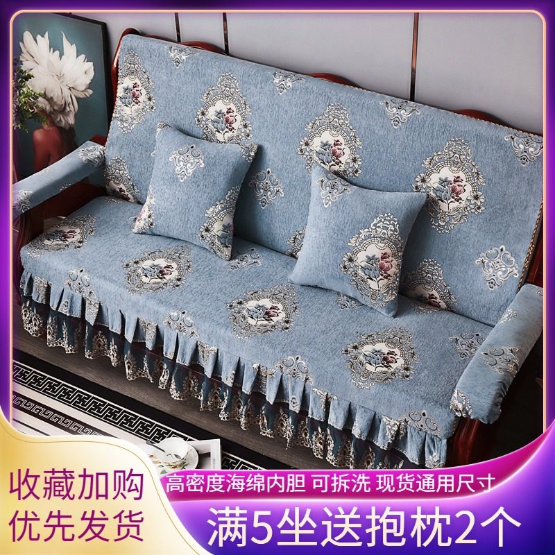 实木沙发坐垫带靠背联邦椅子三人老式木质连体沙发垫加高密可拆洗,居家布艺,沙发垫,淘宝优惠券,粉丝福利购,淘宝优惠卷