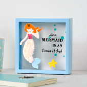 儿童存钱罐只进不出卡通美人鱼储蓄罐儿童房创意桌面摆件储钱罐