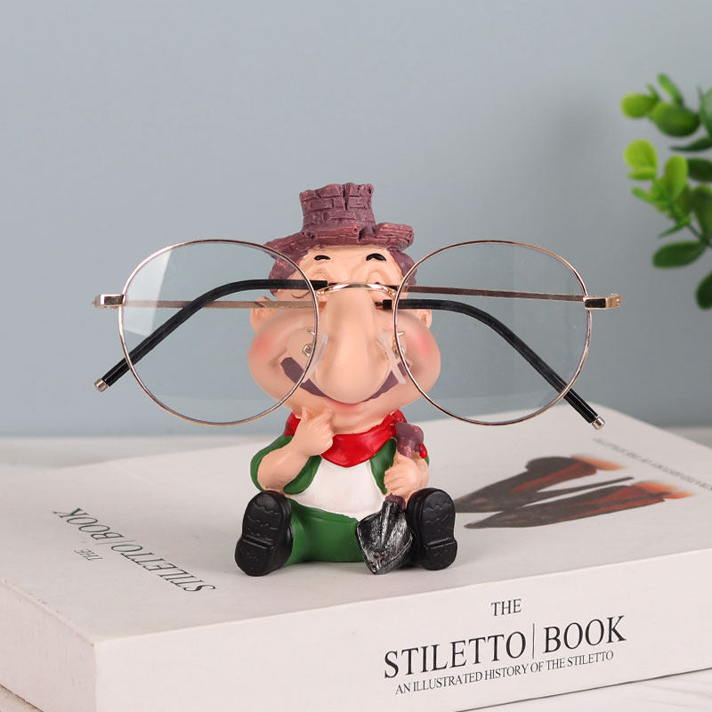 创意农夫眼镜支架眼镜店摆件展示架桌面卡通眼镜托架眼镜摆放架子