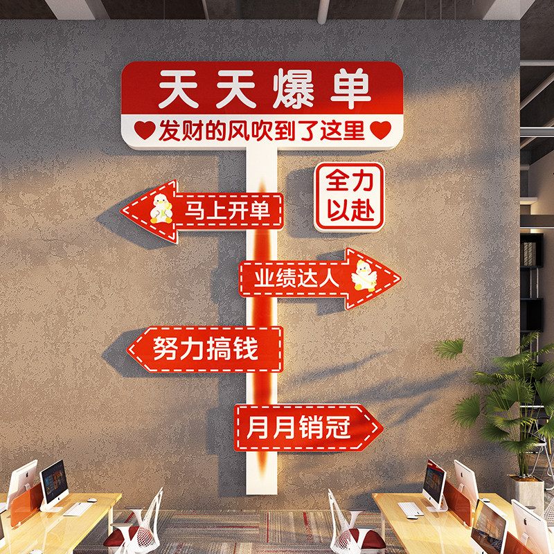 爆单电商公司装饰氛围布置销售团队办公室励志标语墙贴纸企业文化,家居饰品,文化墙贴,淘宝优惠券,粉丝福利购,淘宝优惠卷