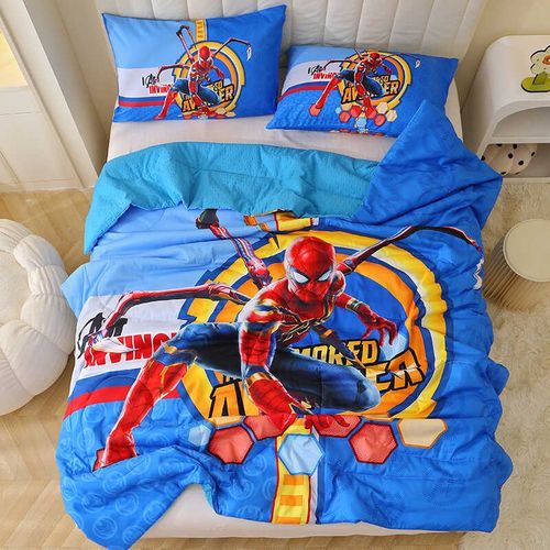 蜘蛛侠豆豆被夏凉被夏季双人空调被卡通单人儿童男孩学生宿舍夏被