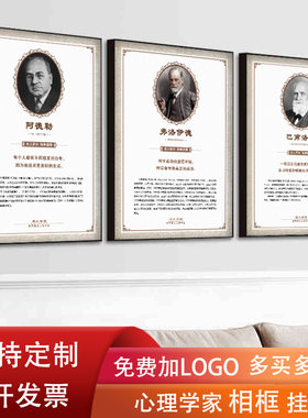 心理咨询室布置装饰画心理学家心理名人挂画挂图弗洛伊德画像定制