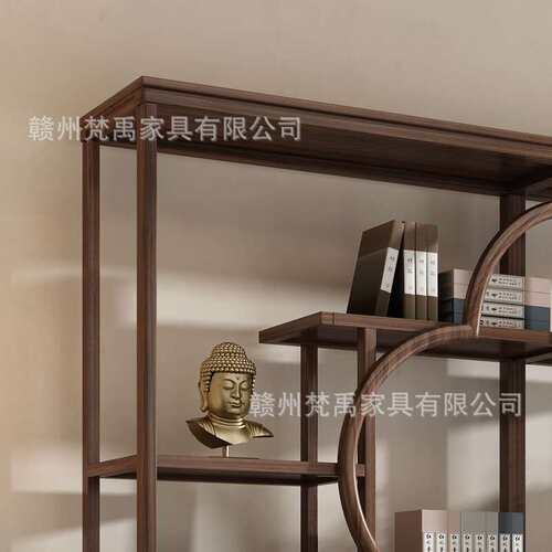 博古架实木中式古董架现代简约隔断新展示柜客厅架子置物架多宝阁