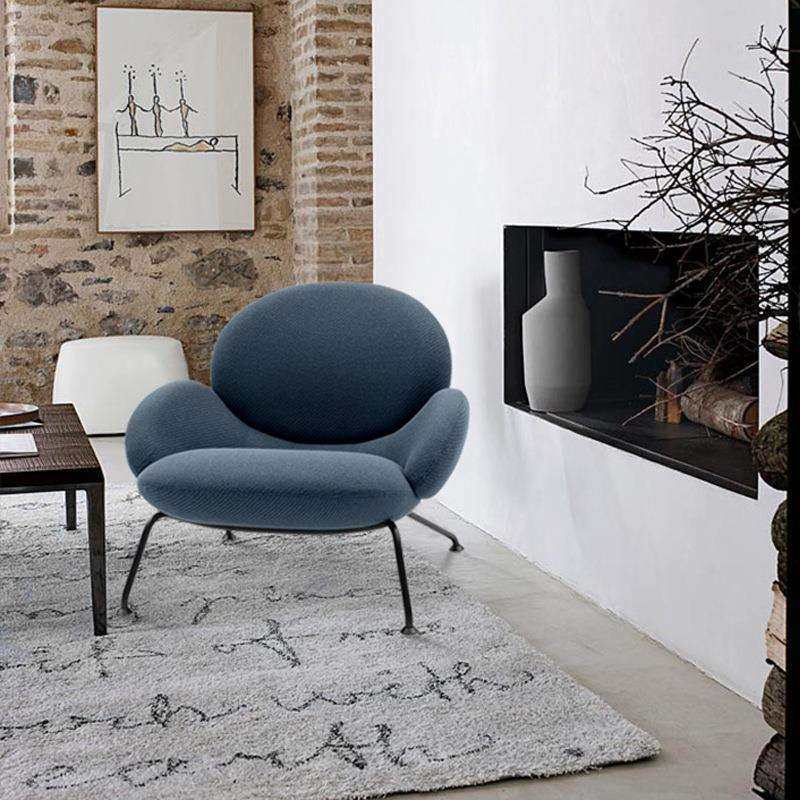 网红轻奢单人沙发椅简约家用客厅休闲椅奶油风设计师创意懒人椅子