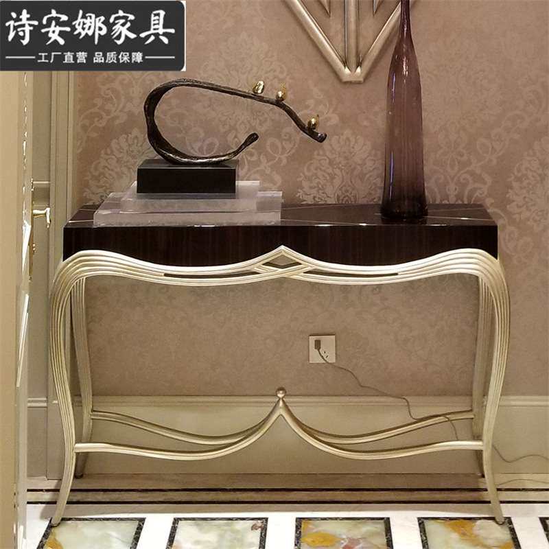 新古典门厅家具 大小户型实木雕花装饰台 玄关 玄关桌