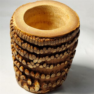 几十年竹根老料纯手工精工打磨茶道竹碗干果点心盘竹工艺品杯子