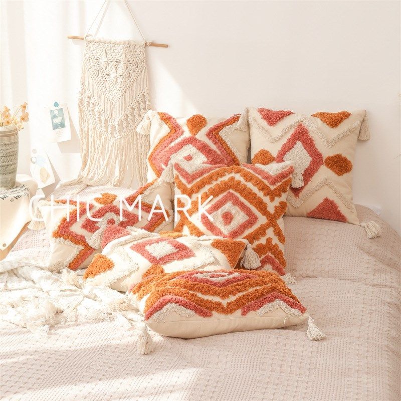 簇绒抱枕民族风枕套民宿装饰客厅沙发床上靠棉麻可拆洗腰枕靠枕,居家布艺,抱枕被,淘宝优惠券,粉丝福利购,淘宝优惠卷