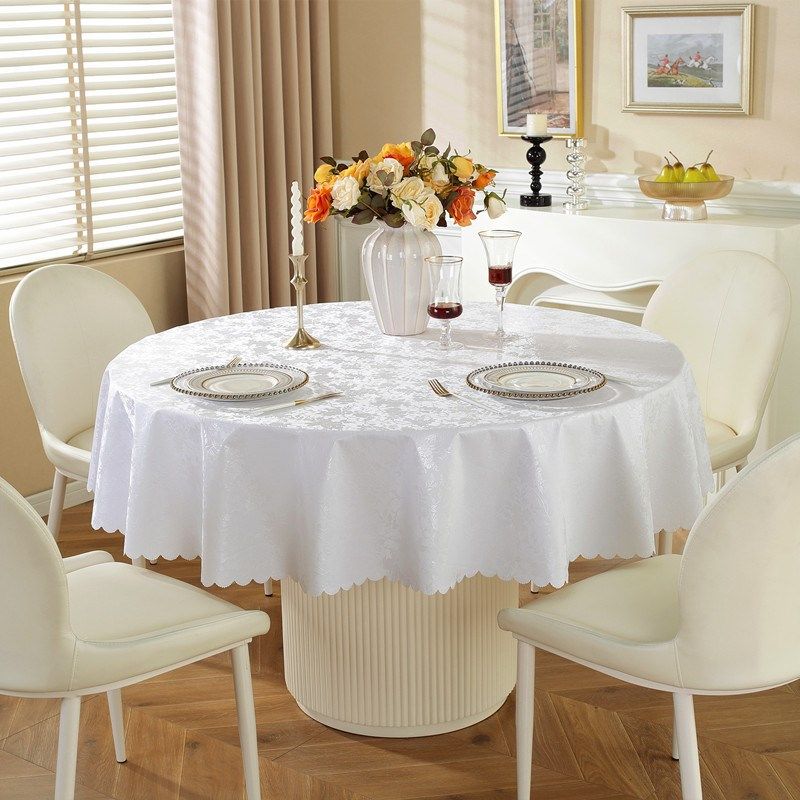 酒店家用欧式超大圆形加厚圆桌布防水防油防烫纯色圆桌布免洗台布,居家布艺,桌布,淘宝优惠券,粉丝福利购,淘宝优惠卷