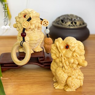 [聆竹音]文玩雕刻手把件朝天吼龙血金丝竹手把件男女款竹雕把件