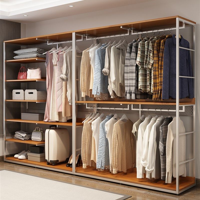 金属衣柜2025新款爆款卧室家用实木钢架定制挂衣结构开放式衣帽间,住宅家具,独立衣柜,淘宝优惠券,粉丝福利购,淘宝优惠卷