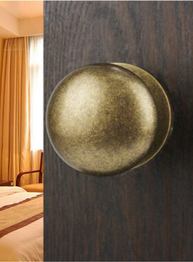 美式铜锁美式黑色球形锁室内门锁卧室房门锁欧式仿古浴室锁LP1239