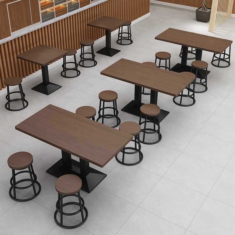 餐饮桌椅粉面馆沙县小吃店桌椅快餐店桌椅组合圆凳商用经济型