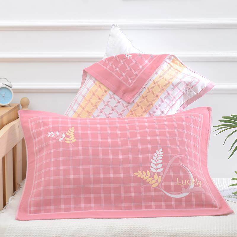 枕头巾纯棉线纱40股大号枕巾涤棉一对两条装不掉色柔软四季通用款