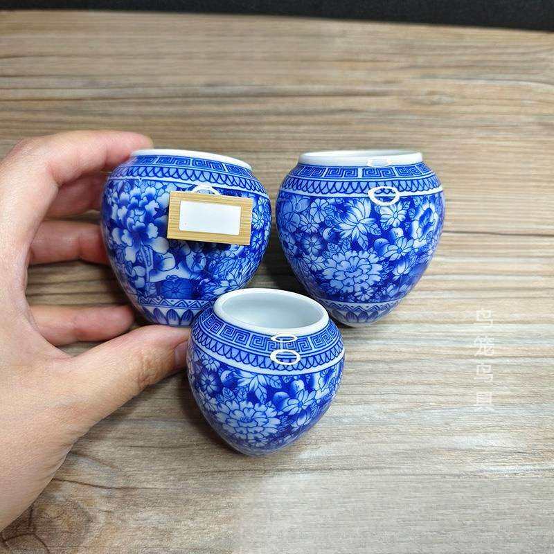 景德镇万花鸡心画眉鹩哥鸟食罐鸟杯鸟碗鸟缸品玉轩青花瓷广笼川笼