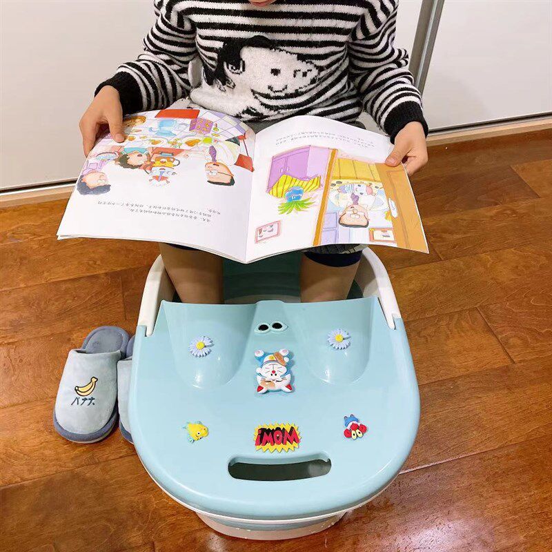 卡通可折叠塑料儿童泡脚桶可爱男宝宝按摩小号洗脚盆女孩家用宿舍