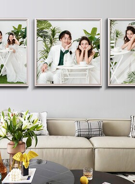 时光有约婚纱照相框挂墙照片放大组合影楼套装床头结婚照片墙定制