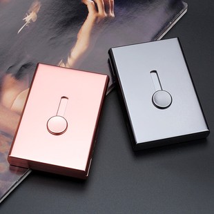 高档 手推金属自动名片盒大容量男女名片夹商务定制展会礼品刻字