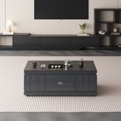 全自动语音升降茶几桌泡茶一体办公室客厅现代多功能岩板功夫茶台