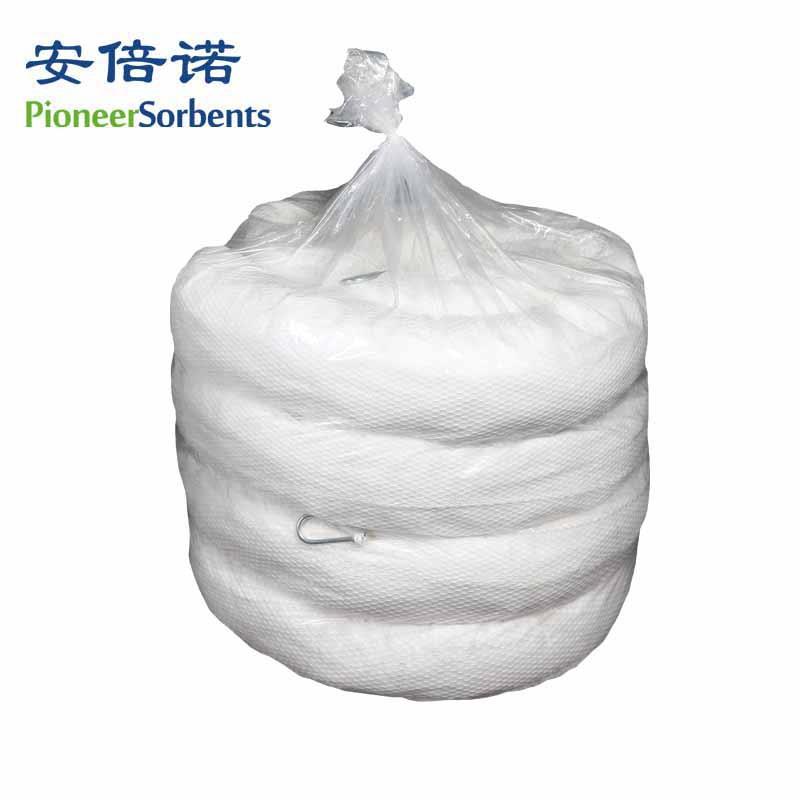 白色吸油索围油栏栅20cm直径*300cm长拦油绳吸油棉船舶泄露围油索