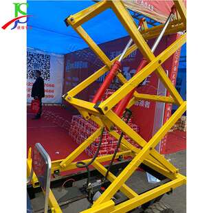 施工工地升高车自行式电动三轮升降设备广告牌悬挂高空作业车