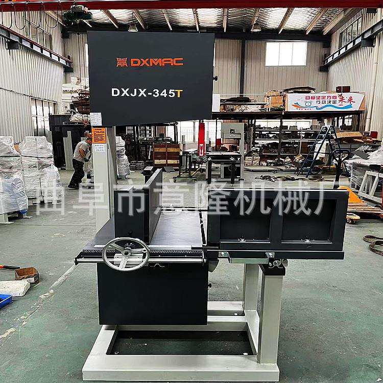 直销木工带锯机塑料桶切割滑轨推台带锯机配密齿锯条切割效果好
