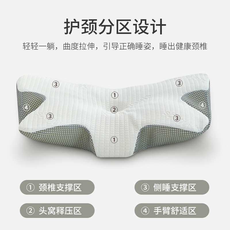 新潮颈椎枕护颈枕睡觉家用单人慢回弹记忆棉劲椎保健枕头男女夏季
