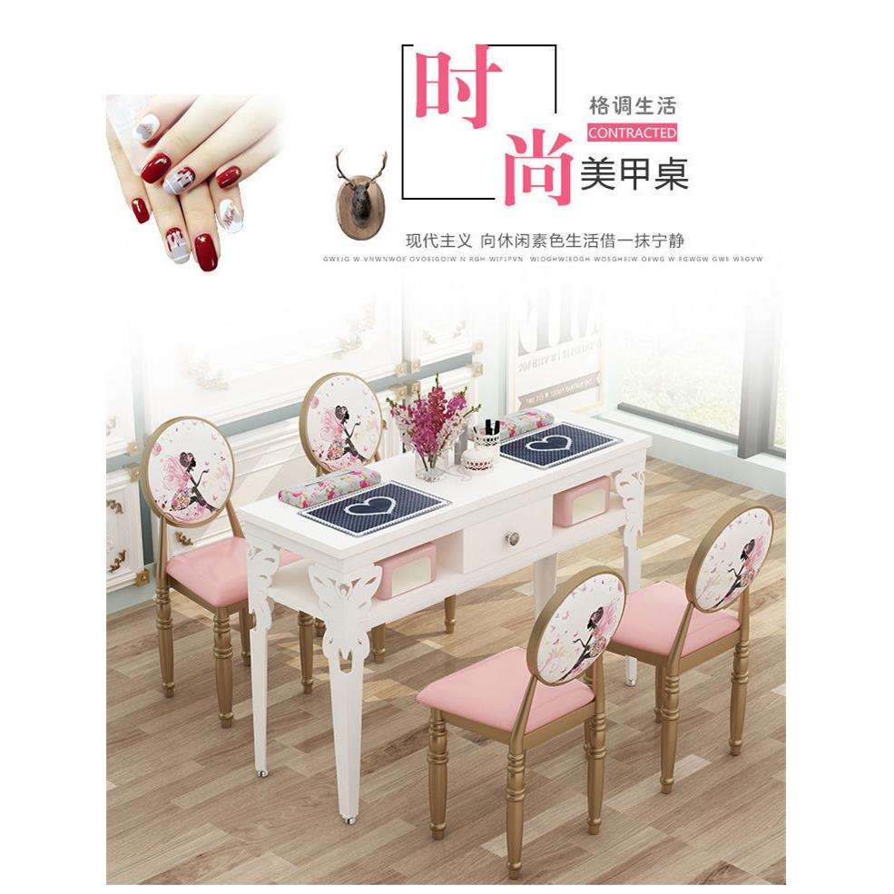 网红简约现代双人美甲桌桌椅套装单人小型简易美甲桌子经济型