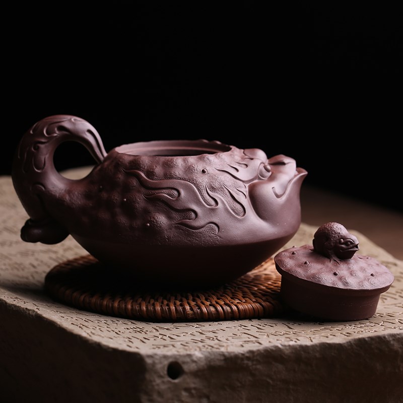 宜兴原矿紫砂壶金蟾壶纯全手工名家仿古石瓢壶泡茶壶功夫茶具茶器