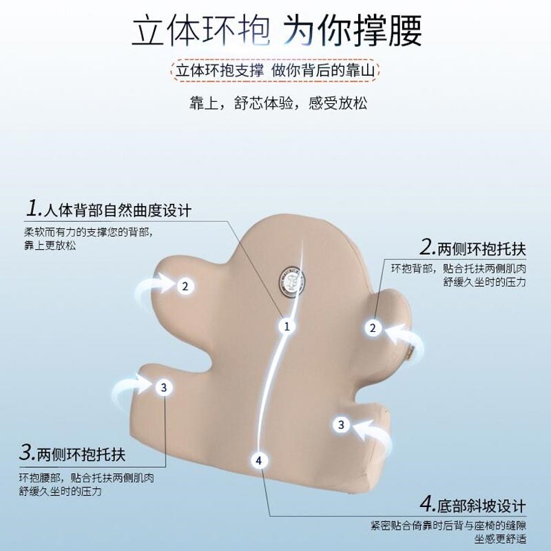 汽车用记忆棉腰靠超薄款孕妇腰枕椅背靠垫座椅护腰驾驶员靠枕