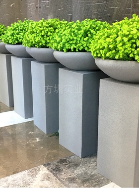 方圳落地式组合花盆商场酒店市政种植花器美陈绿化装饰玻璃钢定制