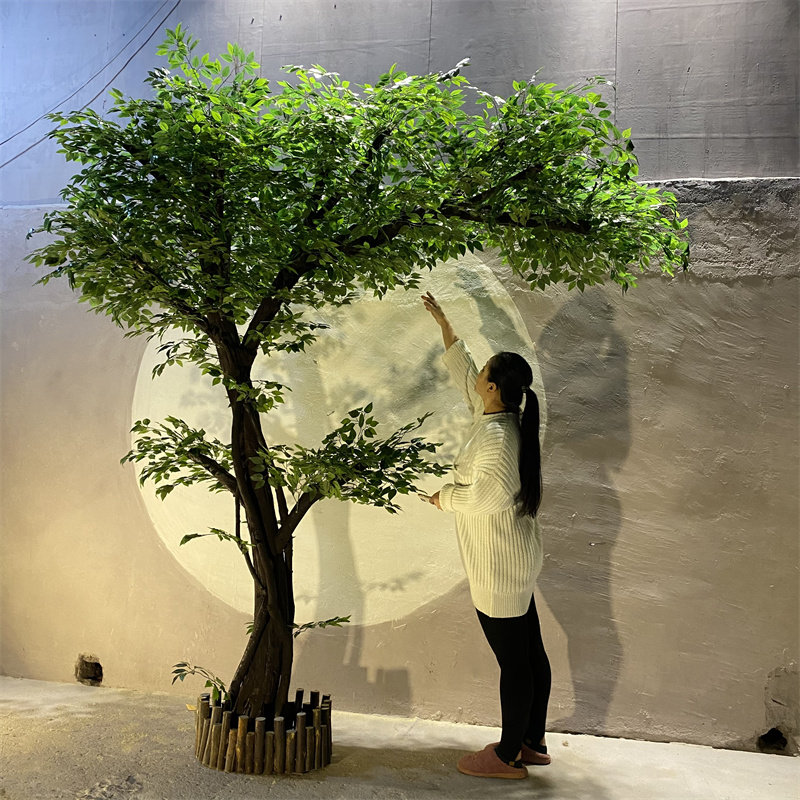 室内景观装饰免仿真榕树假树绿树盆景落地红枫植大型银杏树树打理