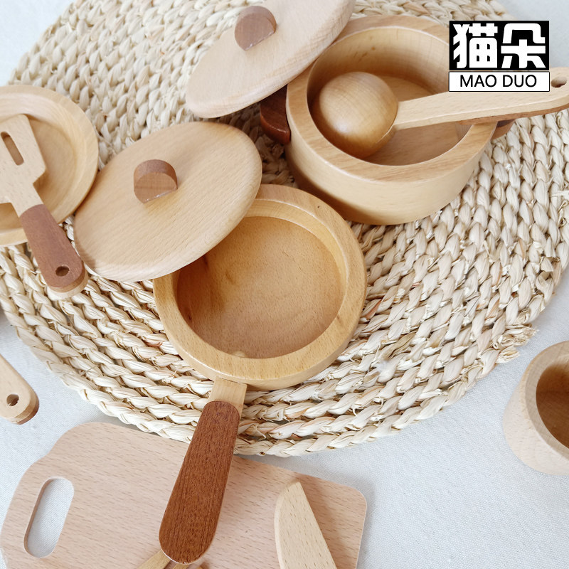 过家仿玩具儿童房原木厨具切切乐家真3榉6岁小孩幼儿园游乐园-木