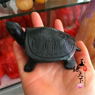 天然黑玉石乌龟小扒龟长寿桌面家居客厅玄关电视柜送礼装饰品摆件