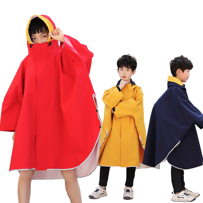 儿童身衣女童斗篷式男款全雨防暴雨加厚小学生雨披带书包位长大童